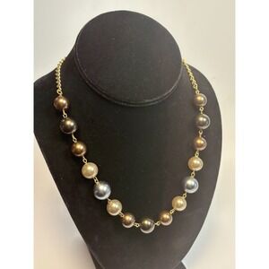 Vintage Necklace Chunky Statement Sarah Coventry Simulated Pearl Gold Tone